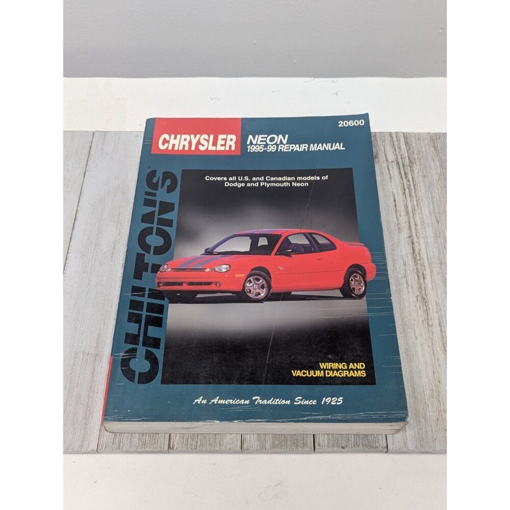 Used Chilton Chrysler Neon 1995-1999 Repair Manual Wiring Vacuum Diagrams 20600 - Picture 1 of 8